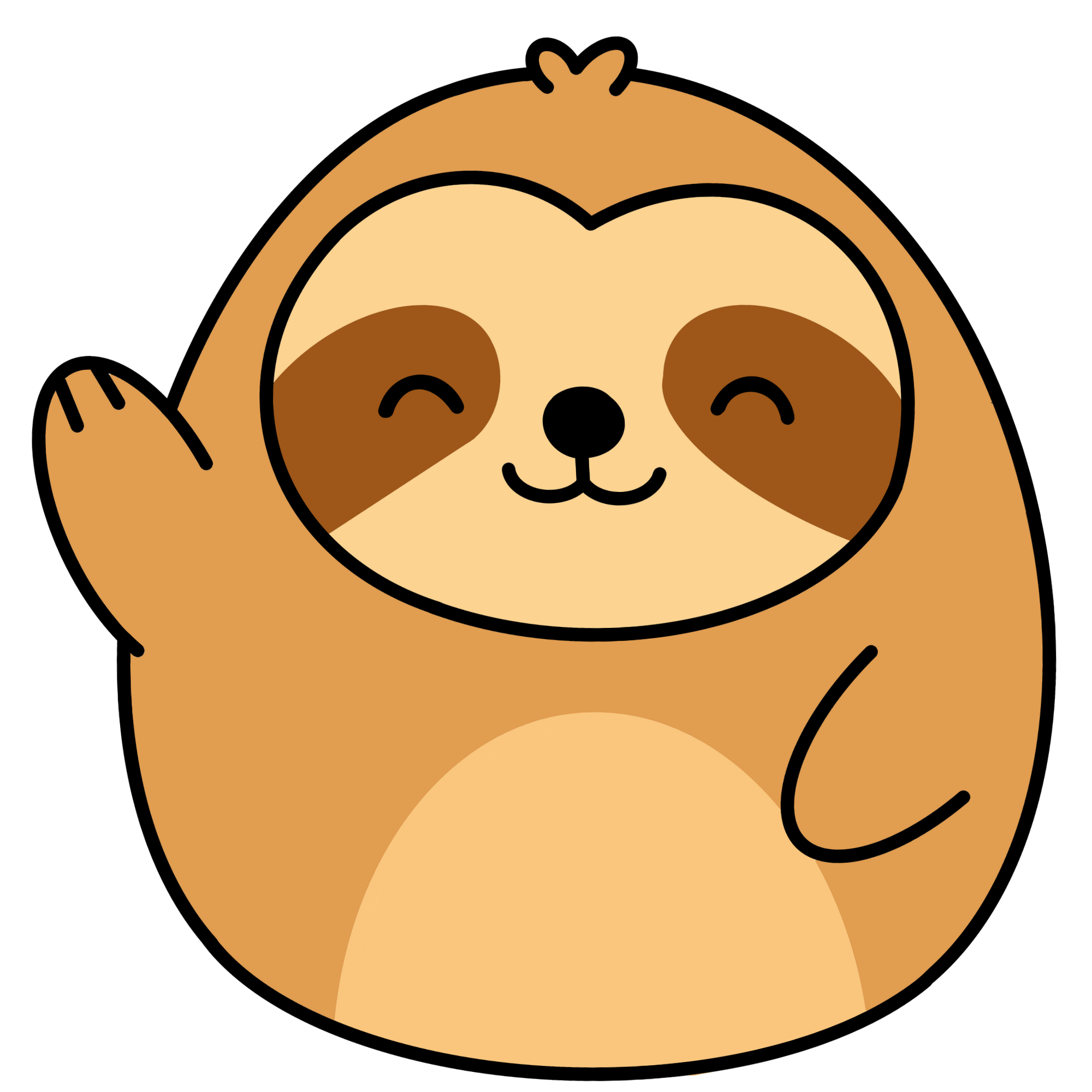 Happy Sloth Kawaii Plushie Cross-Stitch Pattern
